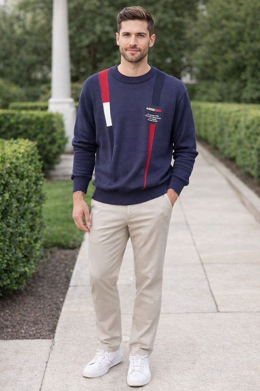 Vintage MASTERS embroidered sweater, Lrg C48